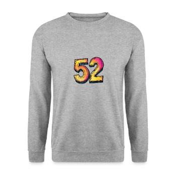 52 Symbole numérique - Sweat-shirt Unisexe - gris chiné - Devant - Alina (178cm) & Michal (187cm)