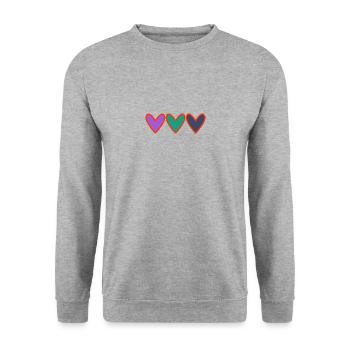 HEART. HEARTS. VALENTINE'S DAY. LOVE. LOVE. COUPLE. - Unisex Sweatshirt - salt & pepper - Front - Alina (178cm) & Michal (187cm)