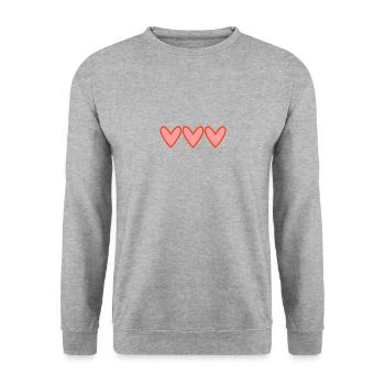 HEART. HEARTS. VALENTINE'S DAY. LOVE. LOVE. COUPLE. - Unisex Sweatshirt - salt & pepper - Front - Alina (178cm) & Michal (187cm)
