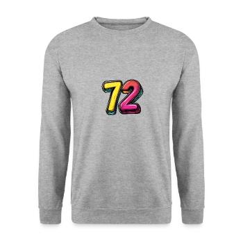 72 Symbole numérique - Sweat-shirt Unisexe - gris chiné - Devant - Alina (178cm) & Michal (187cm)