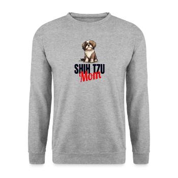 Shih Tzu Löwenhunde Chrysanthemenhund Shih Tzu - Unisex Pullover - Weißgrau meliert - Vorne - Alina (178cm) & Michal (187cm)