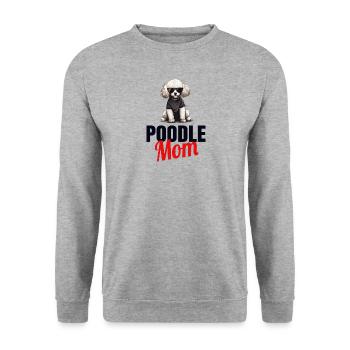 Pudel Hundeliebhaber Hundebesitzer Haustier Pudel - Unisex Pullover - Weißgrau meliert - Vorne - Alina (178cm) & Michal (187cm)