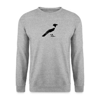 b i r d78 - Sweat-shirt Unisexe - gris chiné - Devant - Alina (178cm) & Michal (187cm)
