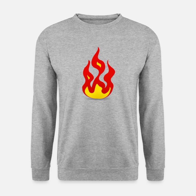 Feuer Flammen - Unisex Pullover - Weißgrau meliert