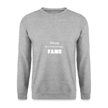 Single Flirten Lustig Malle Kostüm Fasching JGA - Unisex Pullover - Weißgrau meliert - Vorne - Alina (178cm) & Michal (187cm)