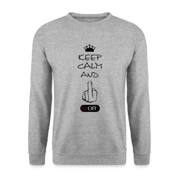 Fuck off, fucking, fuck you, fuck off - Unisex Pullover - Weißgrau meliert - Vorne - Alina (178cm) & Michal (187cm)