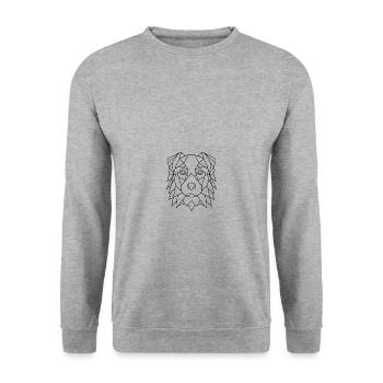 Berger australien géométrique - Sweat-shirt Unisexe - gris chiné - Devant - Alina (178cm) & Michal (187cm)