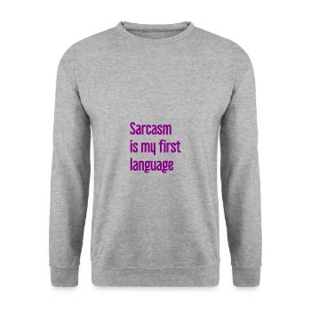 Sarkasmus-Profi - Unisex Pullover - Weißgrau meliert - Vorne - Alina (178cm) & Michal (187cm)