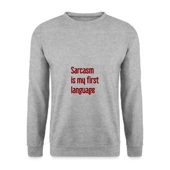 Sarcasme Pro - Sweat-shirt Unisexe - gris chiné - Devant - Alina (178cm) & Michal (187cm)