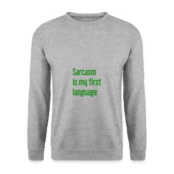 Sarcasme Pro - Sweat-shirt Unisexe - gris chiné - Devant - Alina (178cm) & Michal (187cm)