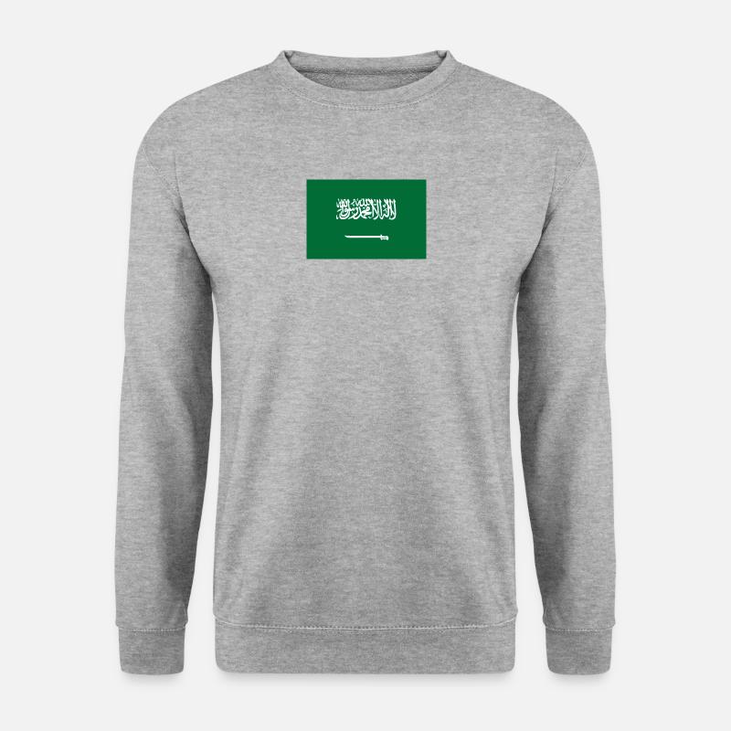 Nationalflagge von Saudi-Arabien - Unisex Pullover - Weißgrau meliert