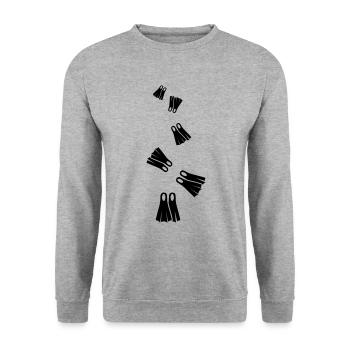 Diving Fins Diver silhouette - Unisex Sweatshirt - salt & pepper - Front - Alina (178cm) & Michal (187cm)
