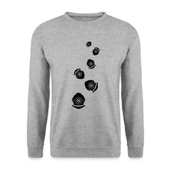 Apnea diving symbol - Unisex Sweatshirt - salt & pepper - Front - Alina (178cm) & Michal (187cm)