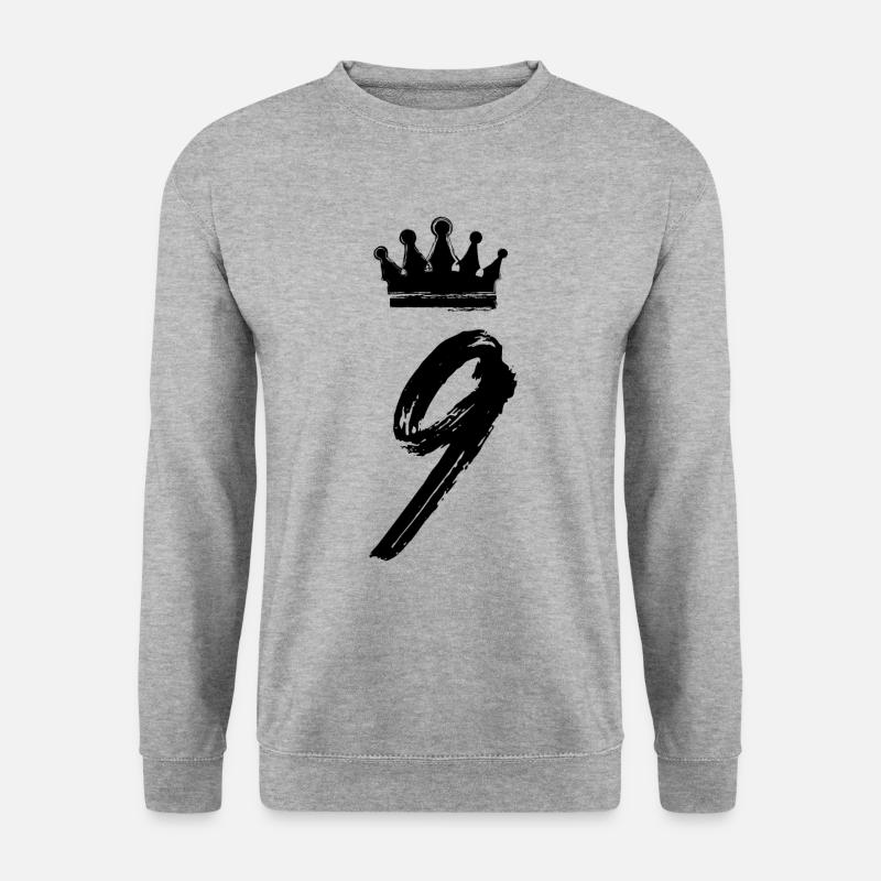 9 Number crown - Unisex Sweatshirt - salt & pepper