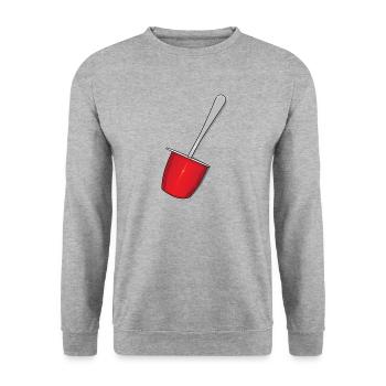 Dairy Product - Dwarf - Fruit - Childhood Gift - Unisex Sweatshirt - salt & pepper - Front - Alina (178cm) & Michal (187cm)