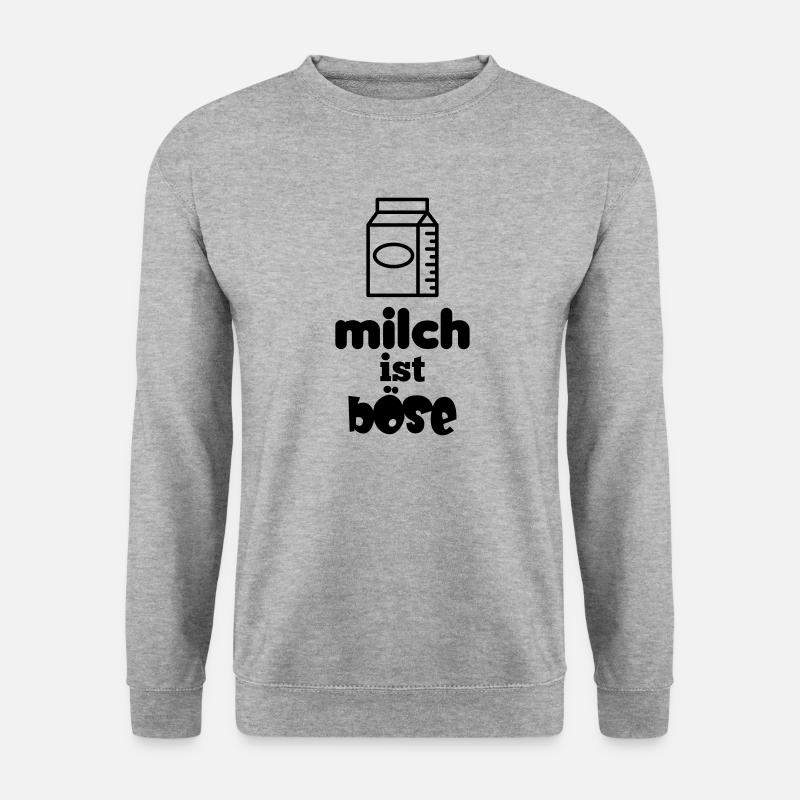 Milch ist böse - Unisex Pullover - Weißgrau meliert