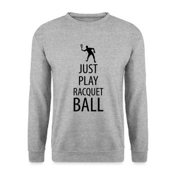 Just play Racquetball - Unisex Pullover - Weißgrau meliert - Vorne - Alina (178cm) & Michal (187cm)