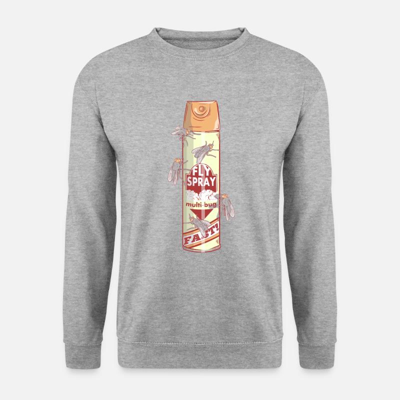 Lustige Dose Fliegenspray - Unisex Pullover - Weißgrau meliert
