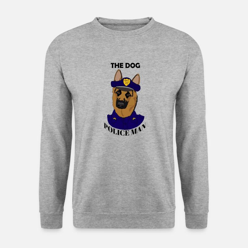 Der Hundepolizist - Unisex Pullover - Weißgrau meliert