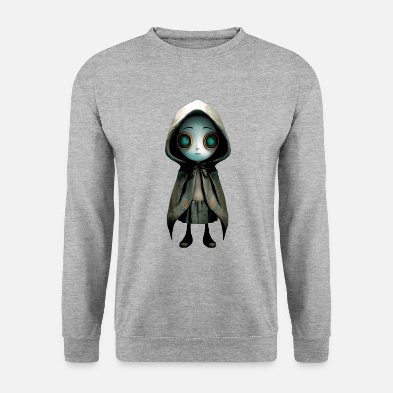 Niedliches Monster - Unisex Pullover - Weißgrau meliert