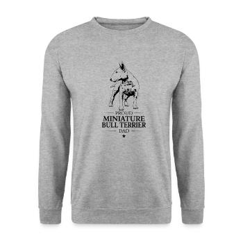 Miniature Bull Terrier Dad Bullterrier Wilsigns - Unisex Pullover - Weißgrau meliert - Vorne - Alina (178cm) & Michal (187cm)