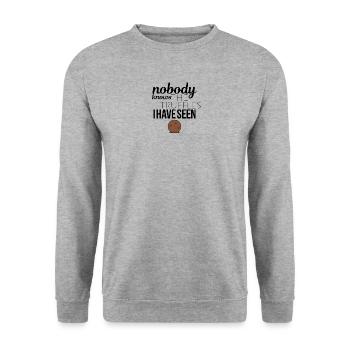 Personne ne connaît les truffes que j'ai vu - Sweat-shirt Unisexe - gris chiné - Devant - Alina (178cm) & Michal (187cm)