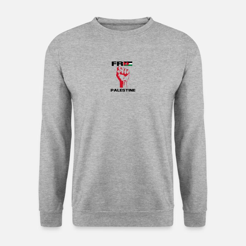 FREE PALESTINE - Unisex Pullover - Weißgrau meliert