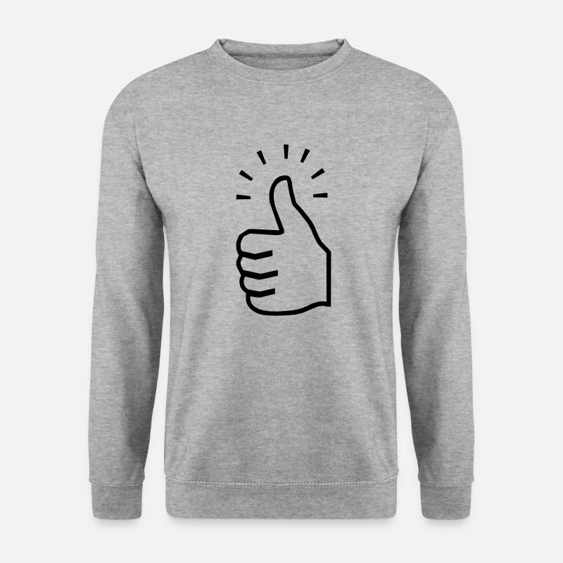Daumen hoch - Unisex Pullover - Weißgrau meliert