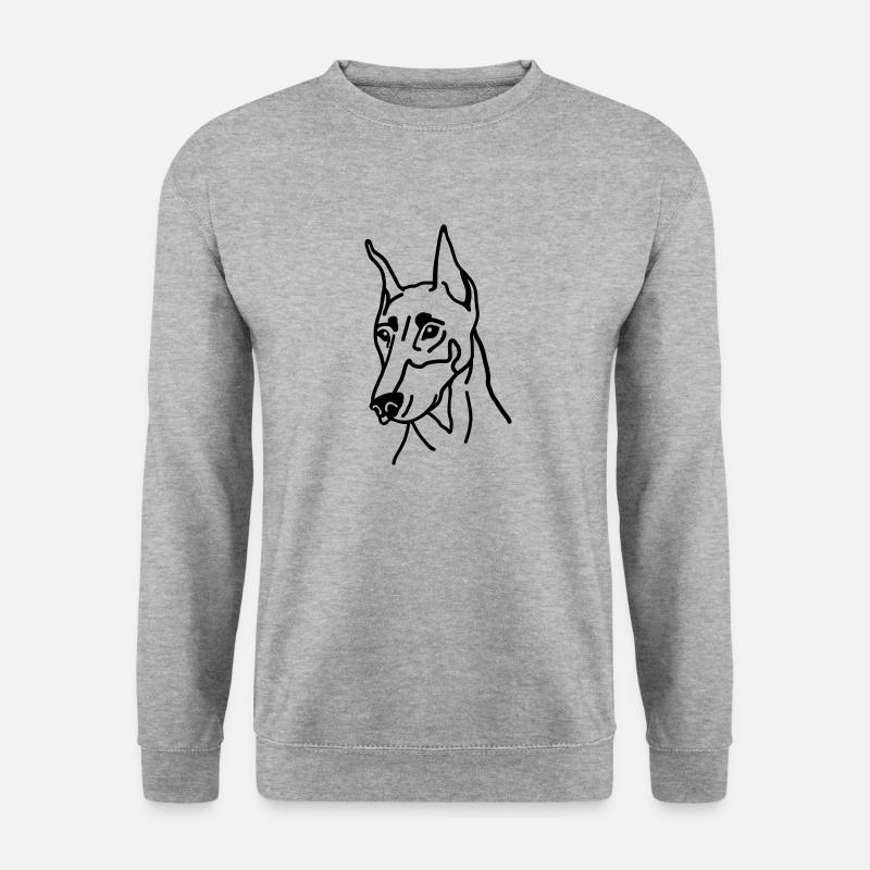 Dobermann - Unisex Pullover - Weißgrau meliert
