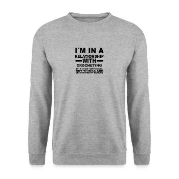 Relationship with CROCHETING - Unisex Sweatshirt - salt & pepper - Front - Alina (178cm) & Michal (187cm)