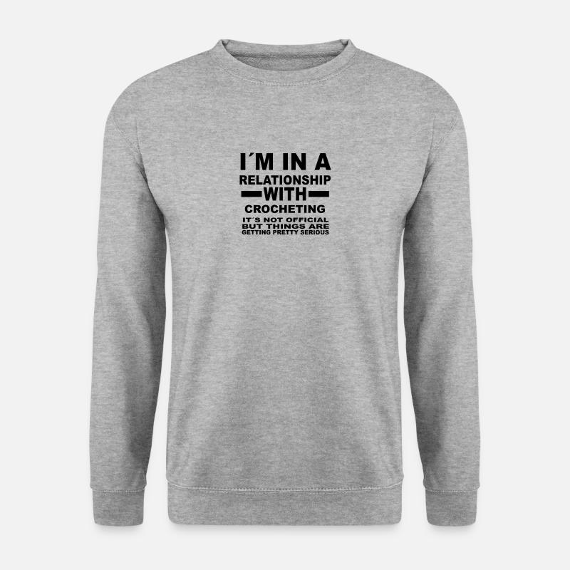 relationship with CROCHETING - Unisex Pullover - Weißgrau meliert