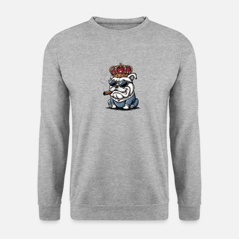 Cooler Hund - Unisex Pullover - Weißgrau meliert