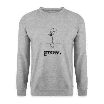 grow. - Unisex Pullover - Weißgrau meliert - Vorne - Alina (178cm) & Michal (187cm)