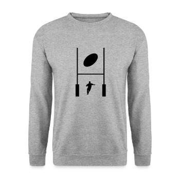 rugby_sport_design - Unisex Pullover - Weißgrau meliert - Vorne - Alina (178cm) & Michal (187cm)