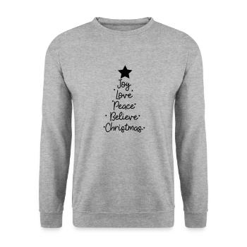 weihnachten Wörter - Unisex Pullover - Weißgrau meliert - Vorne - Alina (178cm) & Michal (187cm)