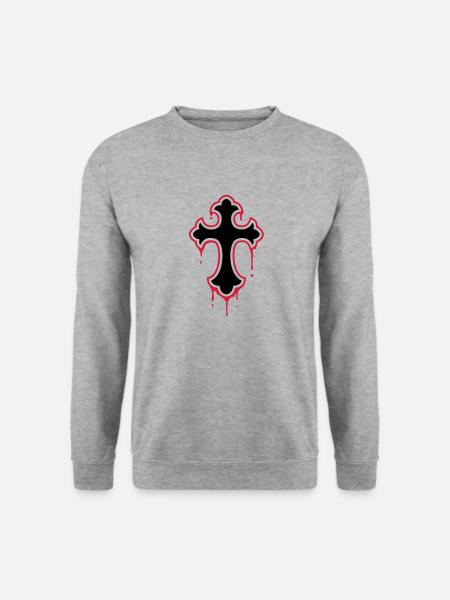 gothic, splatter, cross - Unisex Sweatshirt - salt & pepper