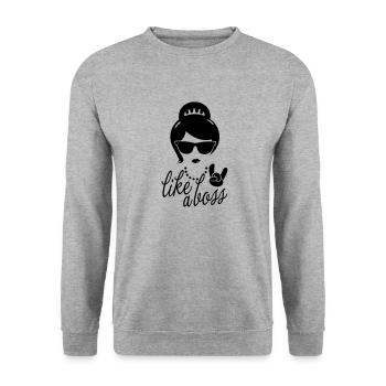 Like a i love strong hipster female boss woman mom - Sweat-shirt Unisexe - gris chiné - Devant - Alina (178cm) & Michal (187cm)