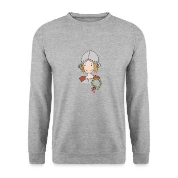 Mittelalter Reisiger - Unisex Pullover - Weißgrau meliert - Vorne - Alina (178cm) & Michal (187cm)