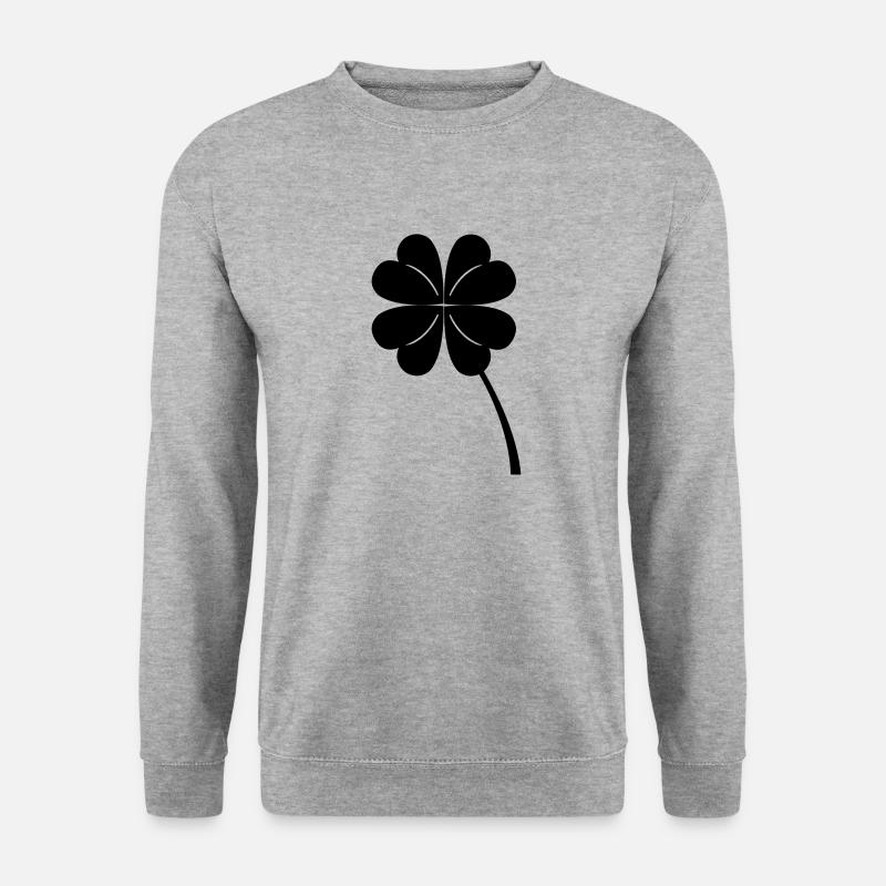 fourleaf_clover - Unisex Pullover - Weißgrau meliert