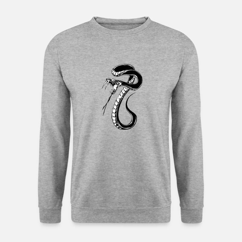 Schlange - Unisex Pullover - Weißgrau meliert