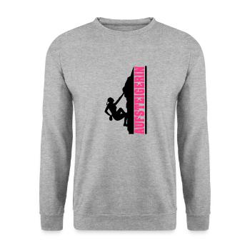 Aufsteigerin - Unisex Pullover - Weißgrau meliert - Vorne - Alina (178cm) & Michal (187cm)