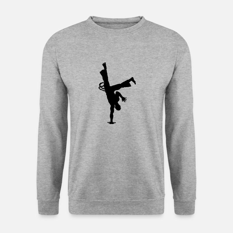 Capoeira regionale Silhouette - Unisex Pullover - Weißgrau meliert