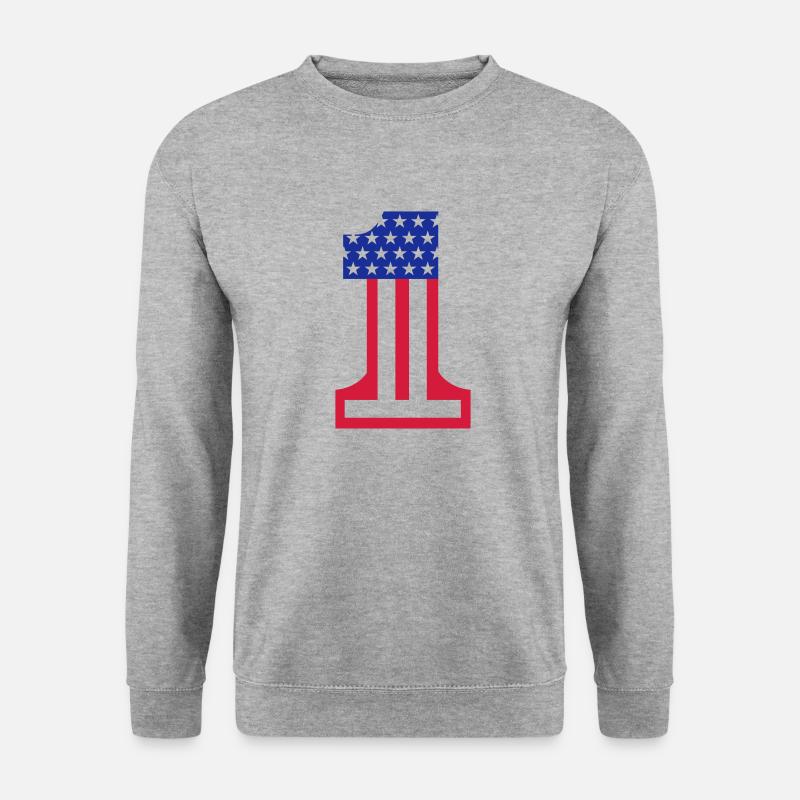 Stars And Stripes 1 - Unisex Pullover - Weißgrau meliert