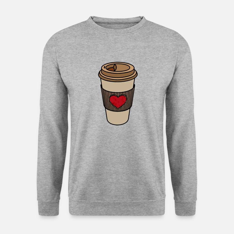 Coffee to Go (DDP) - Unisex Pullover - Weißgrau meliert