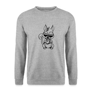 Squirrel feeding joy sunglasses - Unisex Sweatshirt - salt & pepper - Front - Alina (178cm) & Michal (187cm)