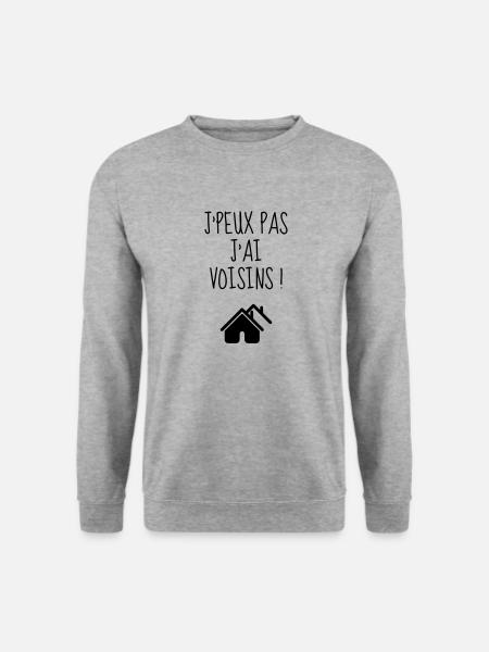 Nachbar / Nachbarschaft / Nachbarin / Haus - Unisex Pullover - Weißgrau meliert