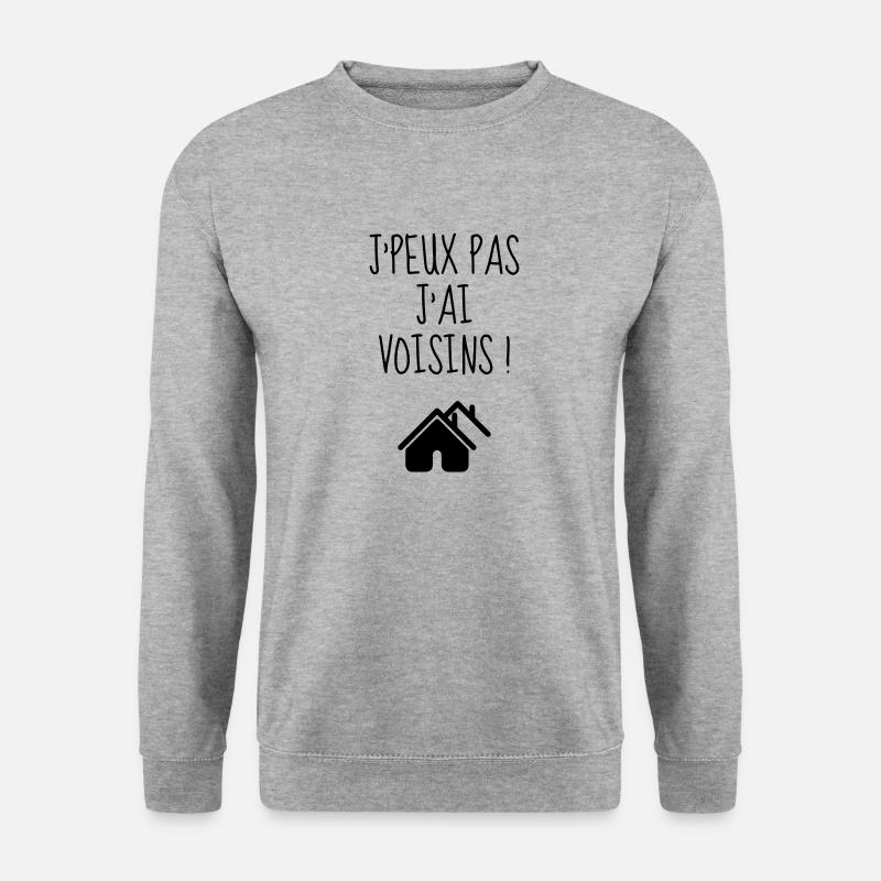 Nachbar / Nachbarschaft / Nachbarin / Haus - Unisex Pullover - Weißgrau meliert