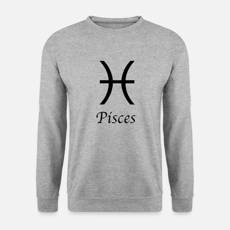 Sternzeichen Fische - Pisces - Unisex Pullover - Weißgrau meliert