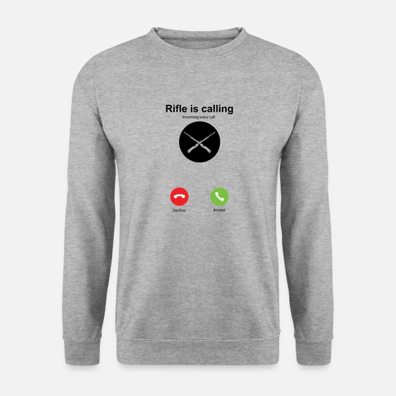 Mein Gewehr ruft mich - Unisex Pullover - Weißgrau meliert