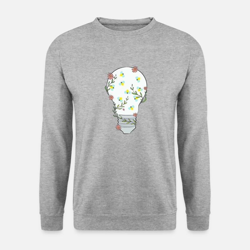Blumen glühbirne - Unisex Pullover - Weißgrau meliert